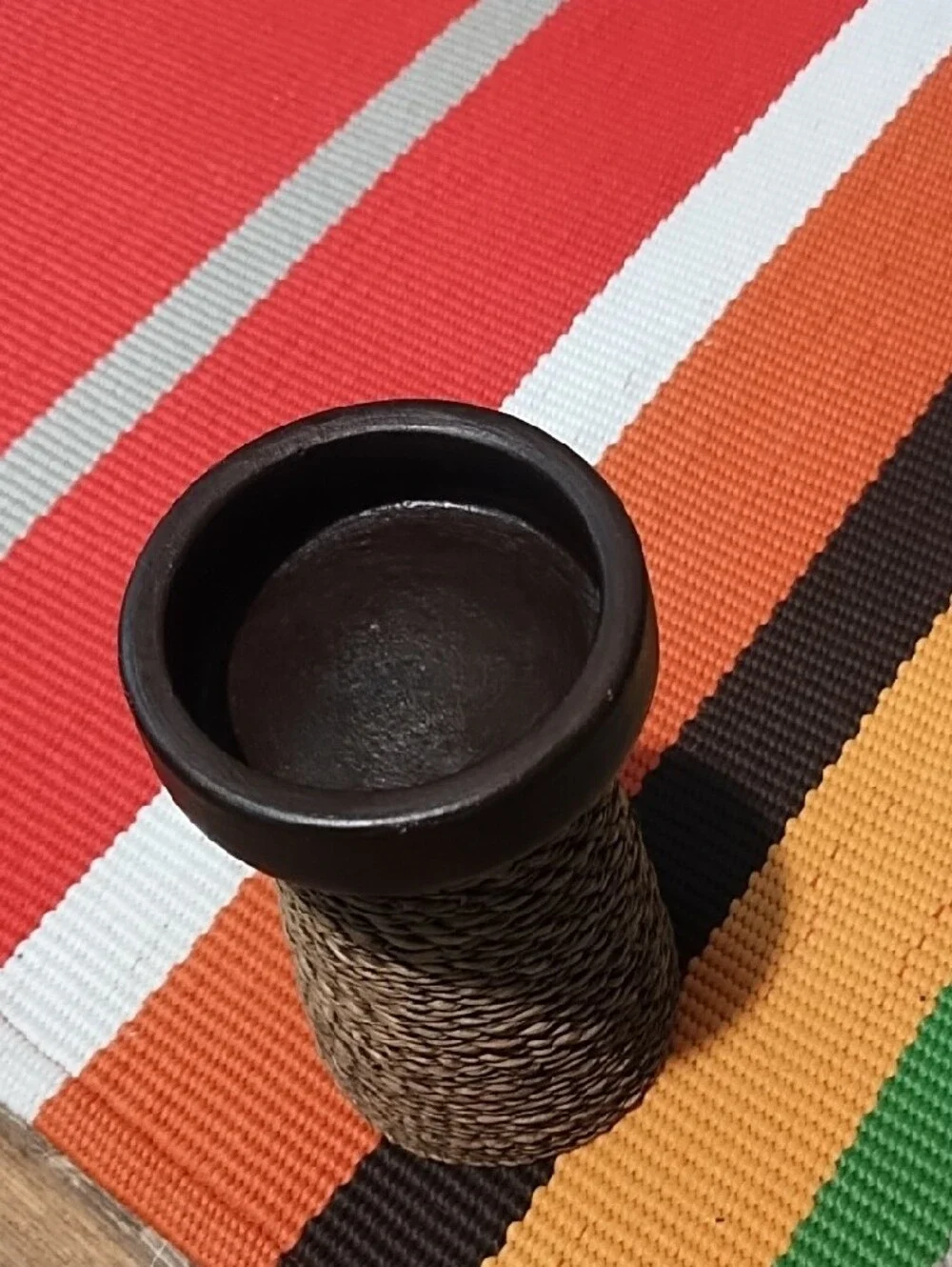 Target Brown and Natural Twine Wrapped Candle Holder VGC. Heavy.